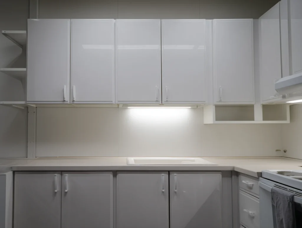 Klasyczna nowa kuchnia z marketu, po montażu - szczeliny i niedopasowanie